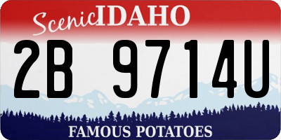 ID license plate 2B9714U