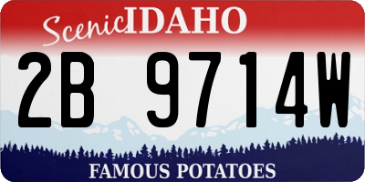 ID license plate 2B9714W