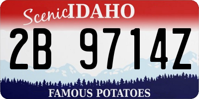 ID license plate 2B9714Z