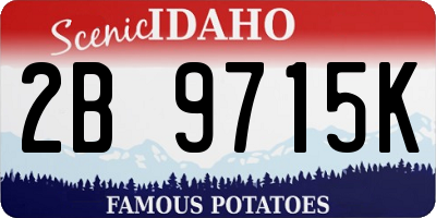 ID license plate 2B9715K