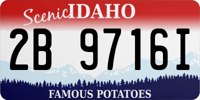ID license plate 2B9716I
