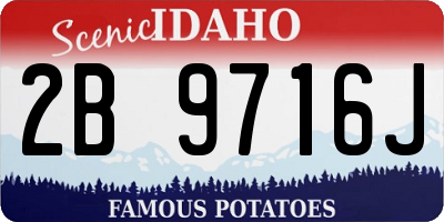 ID license plate 2B9716J