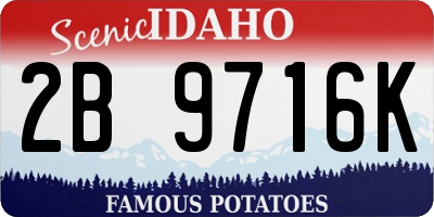 ID license plate 2B9716K