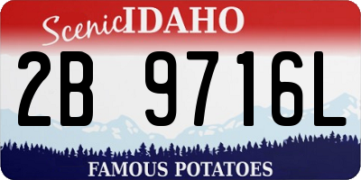 ID license plate 2B9716L