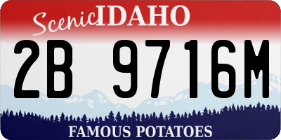 ID license plate 2B9716M