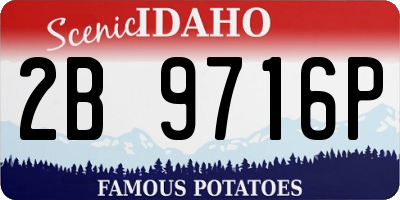 ID license plate 2B9716P