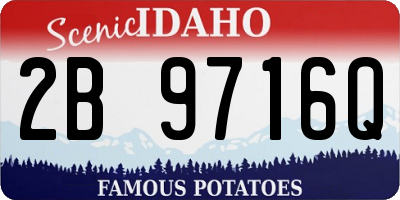 ID license plate 2B9716Q