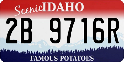 ID license plate 2B9716R