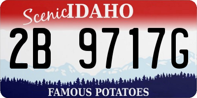 ID license plate 2B9717G