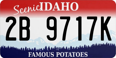 ID license plate 2B9717K