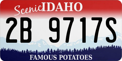 ID license plate 2B9717S