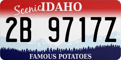 ID license plate 2B9717Z