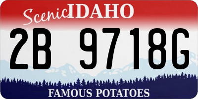 ID license plate 2B9718G