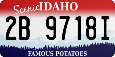 ID license plate 2B9718I