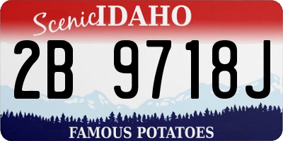 ID license plate 2B9718J
