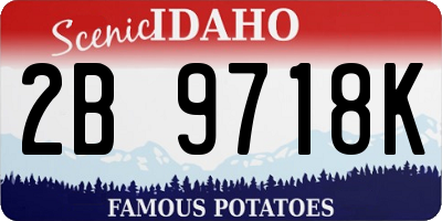 ID license plate 2B9718K