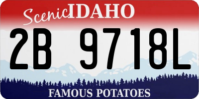 ID license plate 2B9718L