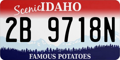 ID license plate 2B9718N