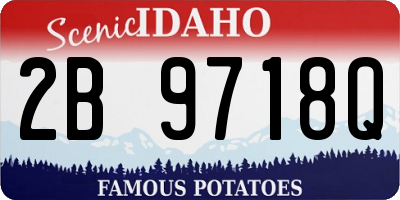 ID license plate 2B9718Q
