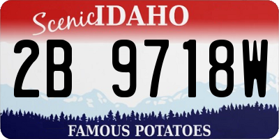 ID license plate 2B9718W