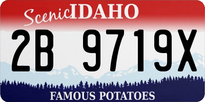 ID license plate 2B9719X