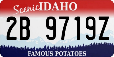 ID license plate 2B9719Z