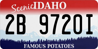 ID license plate 2B9720I