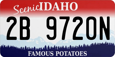 ID license plate 2B9720N