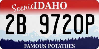 ID license plate 2B9720P
