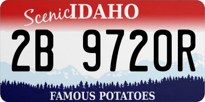 ID license plate 2B9720R