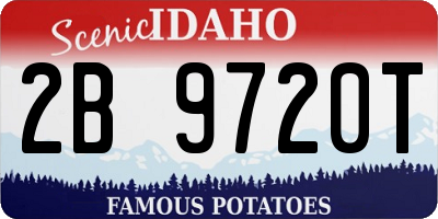 ID license plate 2B9720T