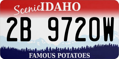 ID license plate 2B9720W