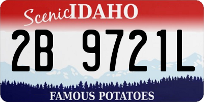 ID license plate 2B9721L