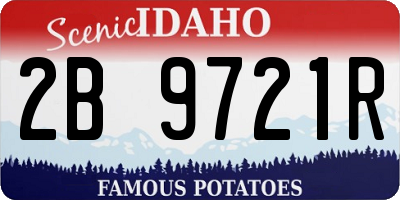 ID license plate 2B9721R