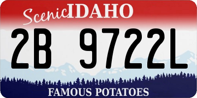 ID license plate 2B9722L