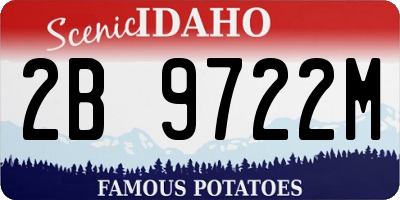 ID license plate 2B9722M