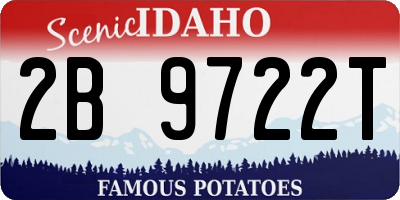 ID license plate 2B9722T