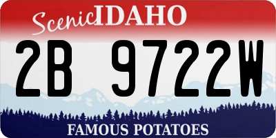 ID license plate 2B9722W