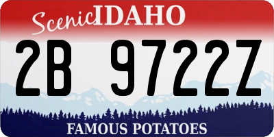 ID license plate 2B9722Z