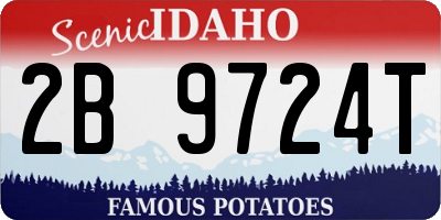 ID license plate 2B9724T