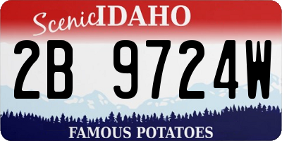 ID license plate 2B9724W