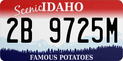 ID license plate 2B9725M