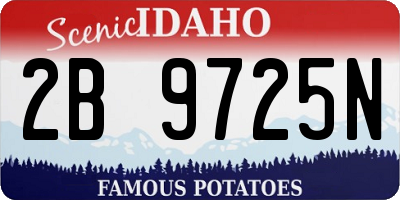 ID license plate 2B9725N