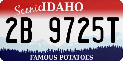 ID license plate 2B9725T