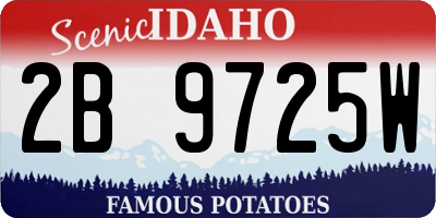 ID license plate 2B9725W