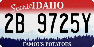 ID license plate 2B9725Y