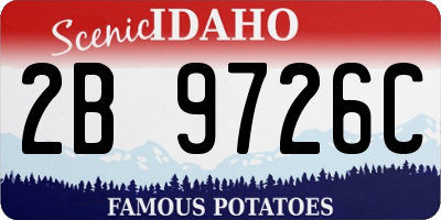 ID license plate 2B9726C
