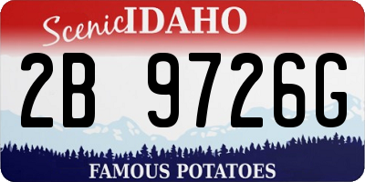 ID license plate 2B9726G