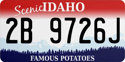 ID license plate 2B9726J