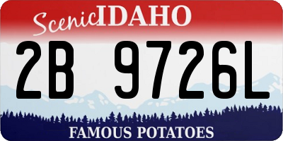 ID license plate 2B9726L